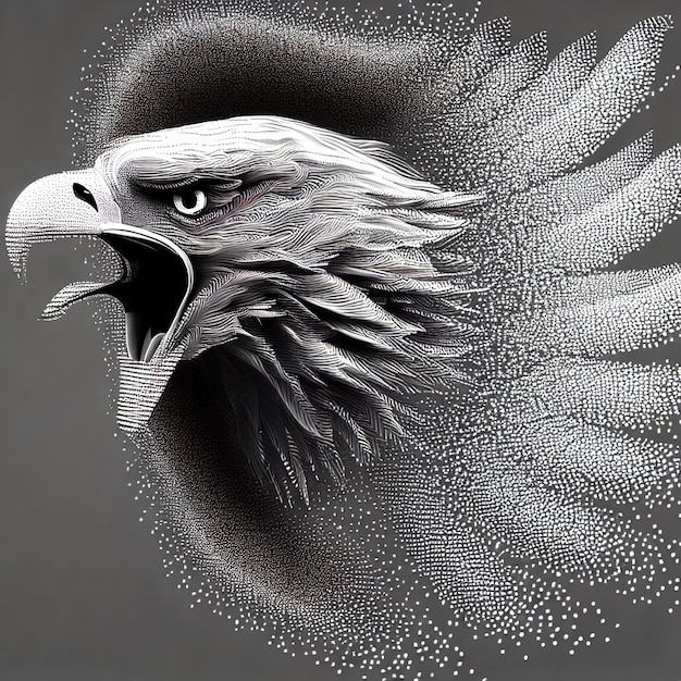 Compositie van de illustratie van de deeltjesvector Eagle