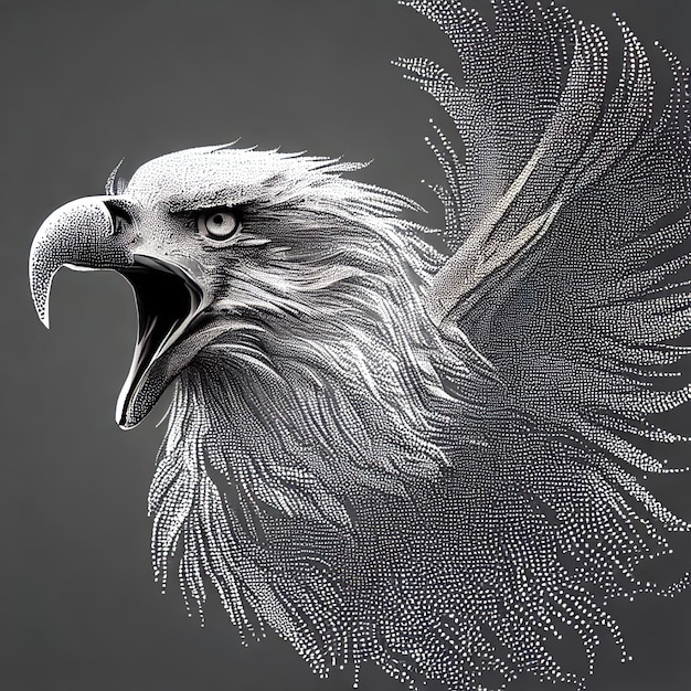 Compositie van de illustratie van de deeltjesvector Eagle