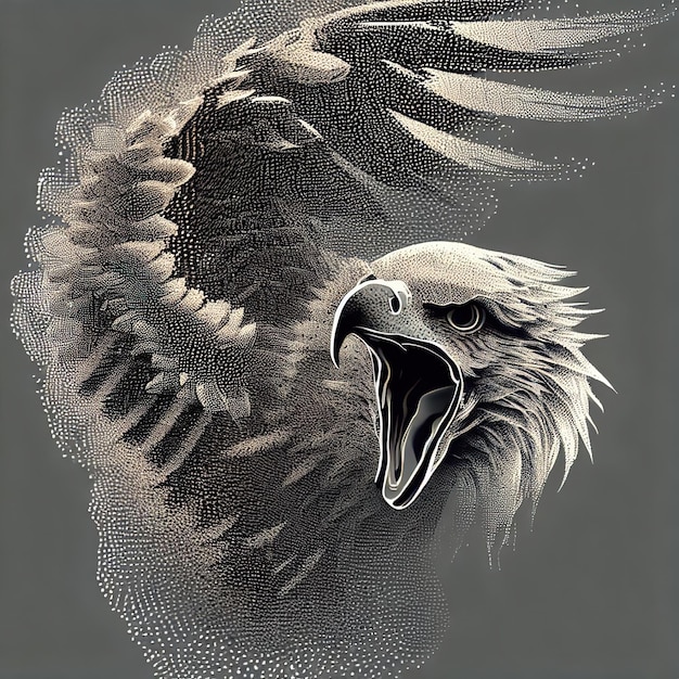 Compositie van de illustratie van de deeltjesvector Eagle