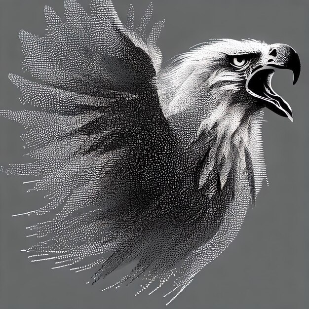 Compositie van de illustratie van de deeltjesvector Eagle