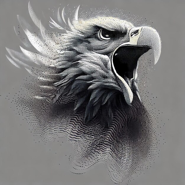 Compositie van de illustratie van de deeltjesvector Eagle