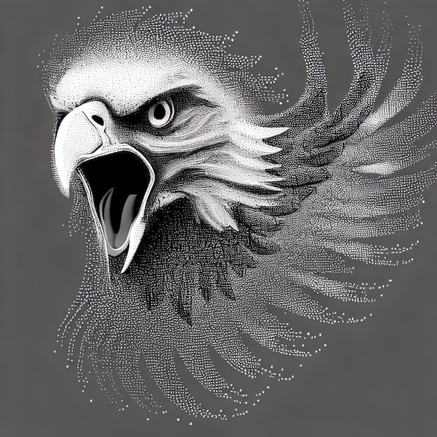 Compositie van de illustratie van de deeltjesvector Eagle