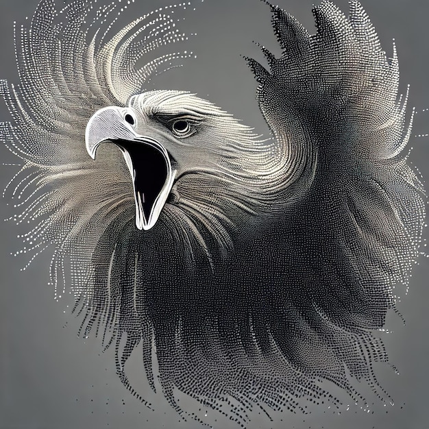 Compositie van de illustratie van de deeltjesvector Eagle