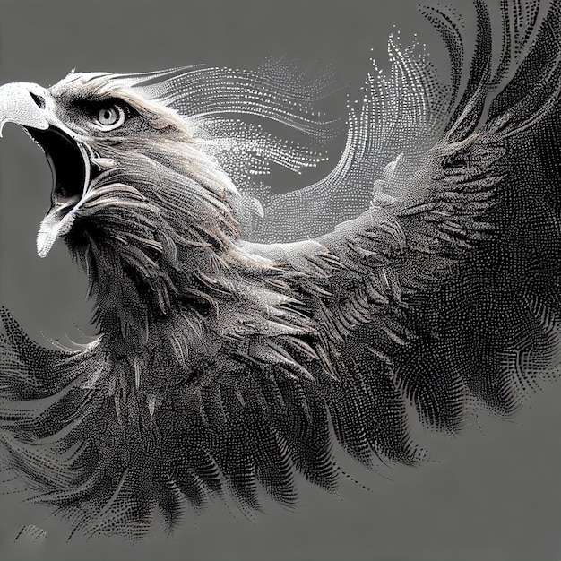 Compositie van de illustratie van de deeltjesvector Eagle