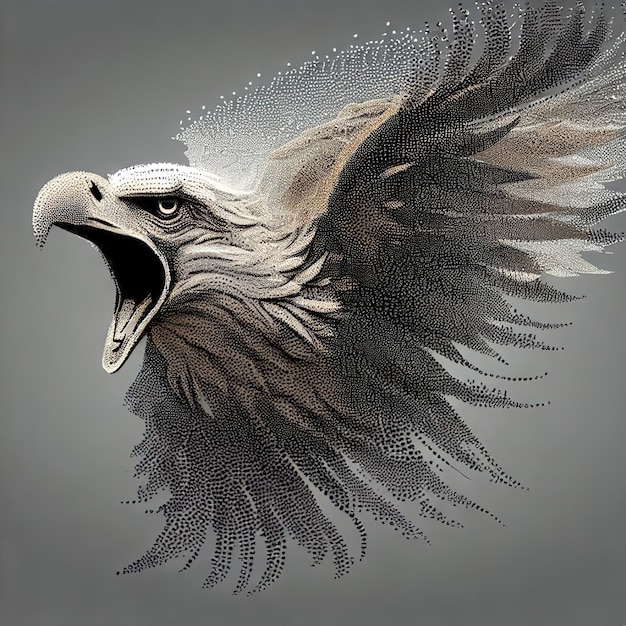 Compositie van de illustratie van de deeltjesvector Eagle