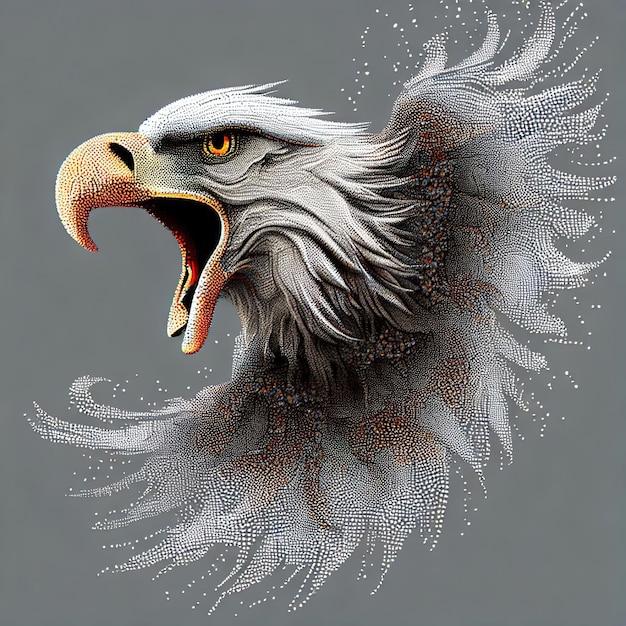 Compositie van de illustratie van de deeltjesvector Eagle