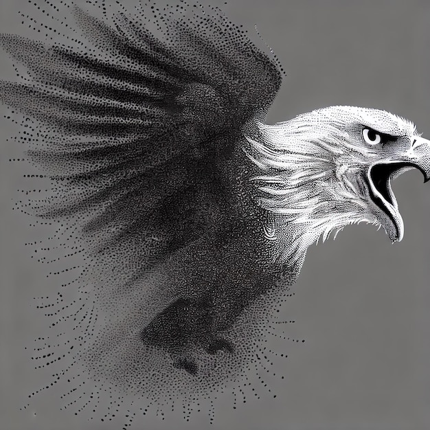 Compositie van de illustratie van de deeltjesvector Eagle