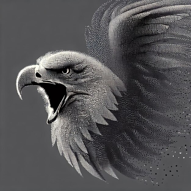 Compositie van de illustratie van de deeltjesvector Eagle