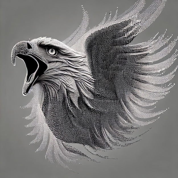 Compositie van de illustratie van de deeltjesvector Eagle