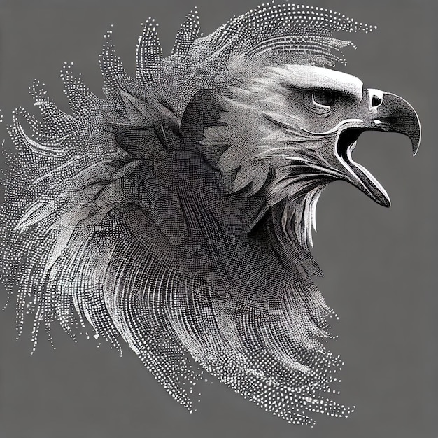 Foto compositie van de illustratie van de deeltjesvector eagle