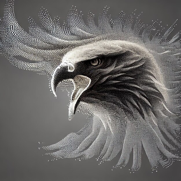 Compositie van de illustratie van de deeltjesvector Eagle