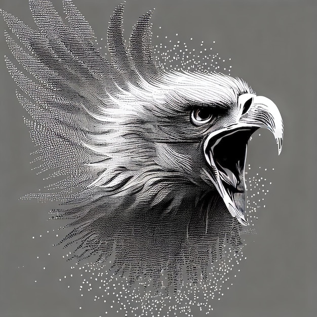 Compositie van de illustratie van de deeltjesvector Eagle