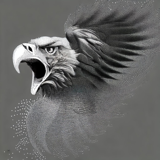 Compositie van de illustratie van de deeltjesvector Eagle