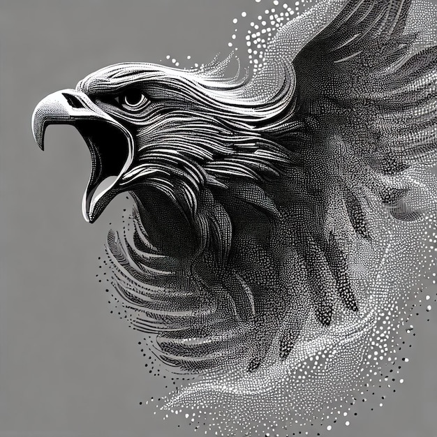 Compositie van de illustratie van de deeltjesvector Eagle