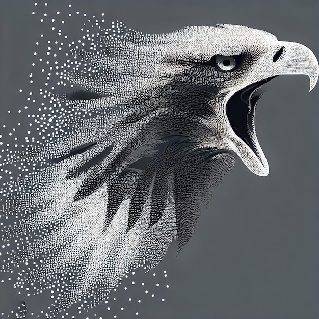 Compositie van de illustratie van de deeltjesvector Eagle