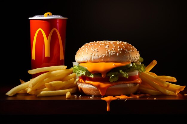 Foto compositie van fastfoodreclame