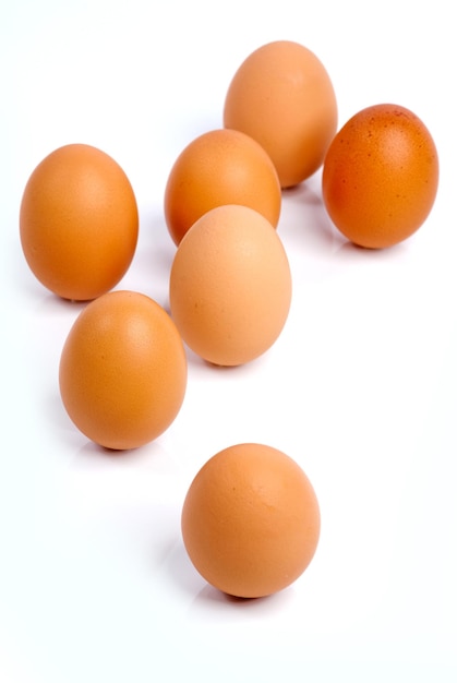 Composition of brown eggs in a vertical position