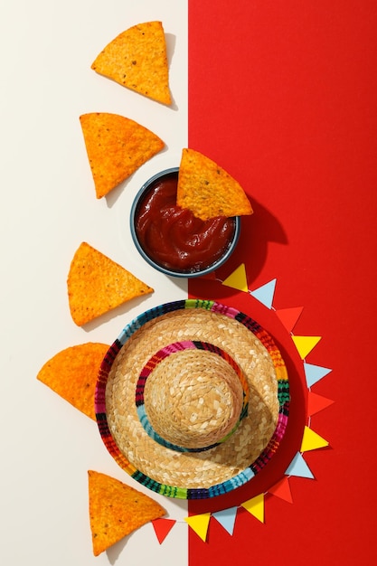 Composition for cinco de mayo concept top view