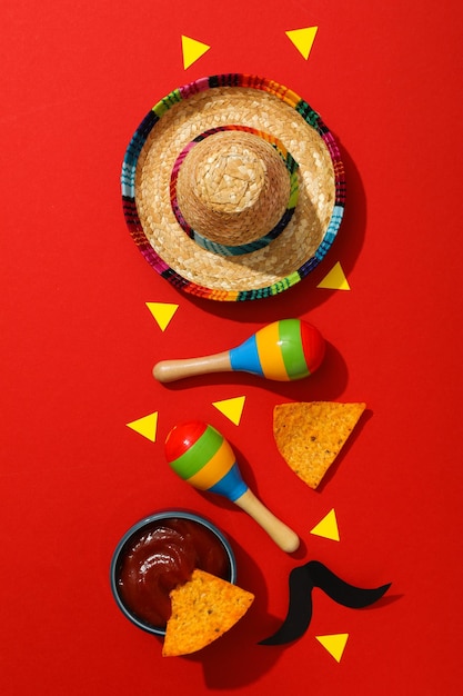 Photo composition for cinco de mayo concept top view