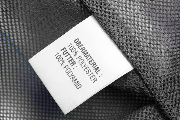 composition clothes label