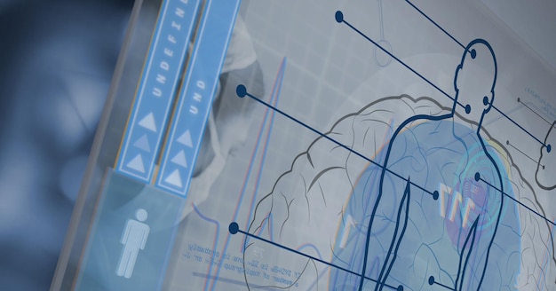 Composition of data processing over human body statistics in background