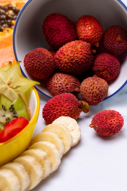 Composition of delicious exotic fruits