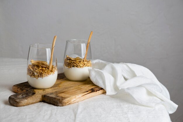 Photo composition of a delicious healthy meal on the table