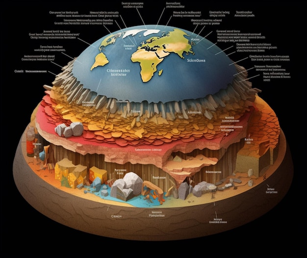 Foto la composizione della crosta terrestre