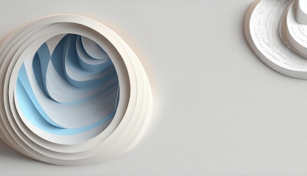 composition featuring a blue circle wave pattern