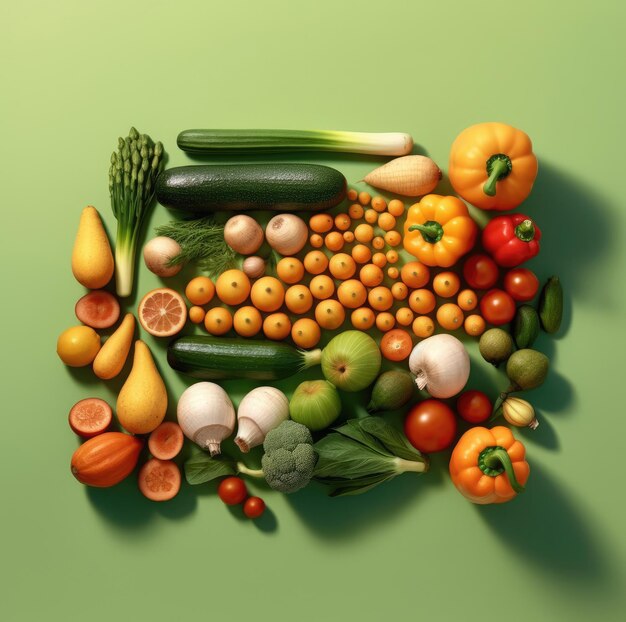 Photo composition of fresh vegetables in rustic style