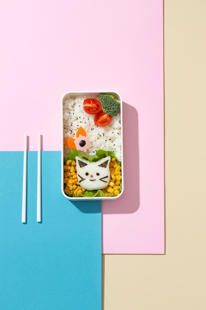 Composition of healthy japanese bento box