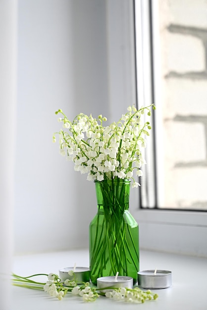 Composition of lily of the valley Spring concept A gift to a woman