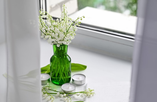 Composition of lily of the valley Spring concept A gift to a woman