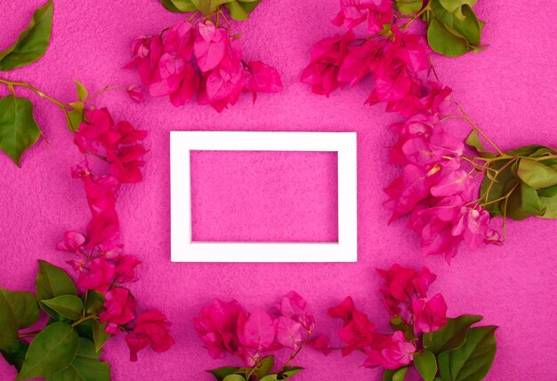 Composition of mockup frame with beautiful flowers