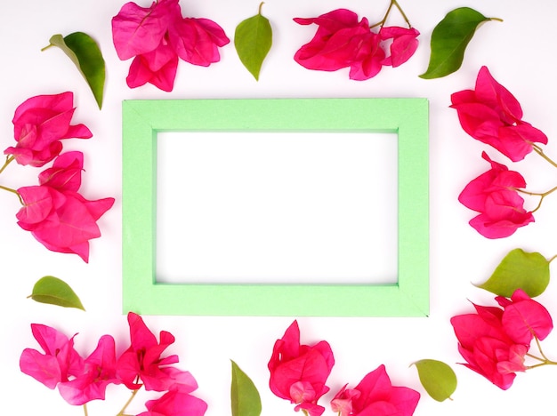 Composition of mockup frame with beautiful flowers