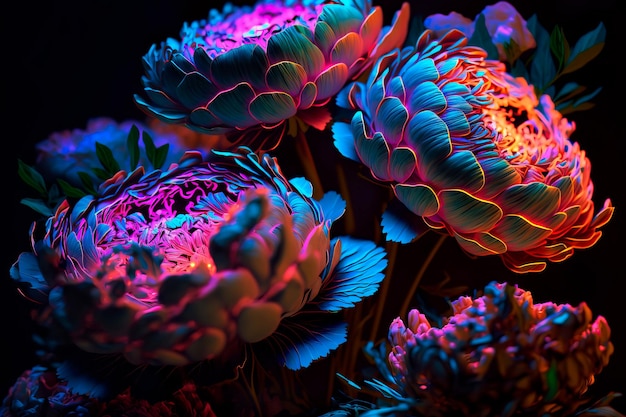 写真 花の構成 牡丹 植物 壁の装飾 ジェネレーティブ ai