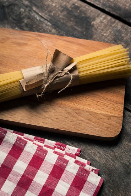 Photo composition of raw pasta