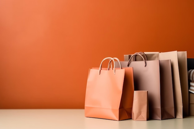 Photo composition of shopping day concept with shopping bags paper bags and copy space shopping days