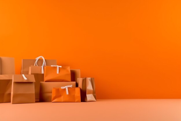 Composition of shopping day concept with shopping bags paper bags and copy space shopping days