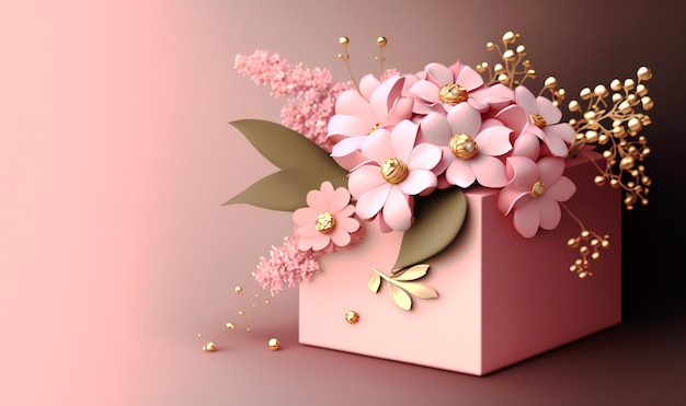 봄 핑크 꽃의 구성