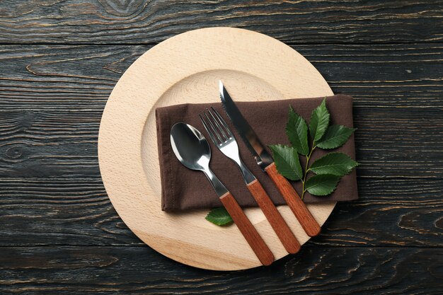 Composition of table setting with cutlery