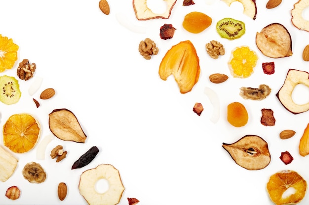 Composition of tasty dried fruits and nuts