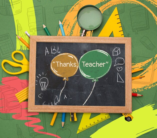 Foto composizione per l'apprezzamento dell'insegnante con messaggio di ringraziamento
