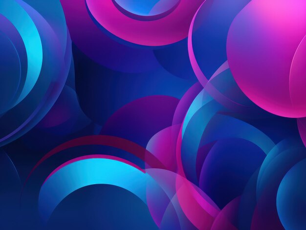 Composition with abstract geometric shapes blue and purple circles with shadows and highlights Modern blue background created with Generative AI technology