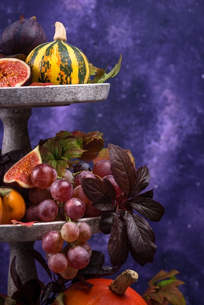 composition with autumn fruits