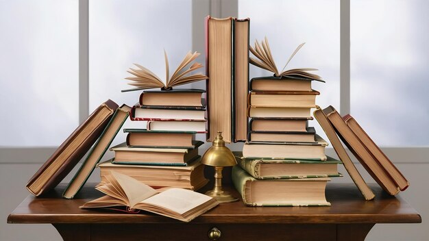 Composition with books on the table