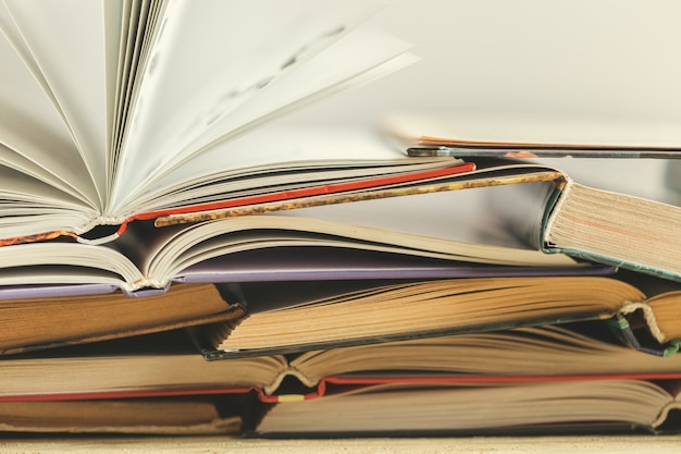 Composition with books on the table