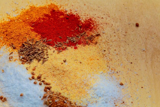 Composition with different spices and herbs