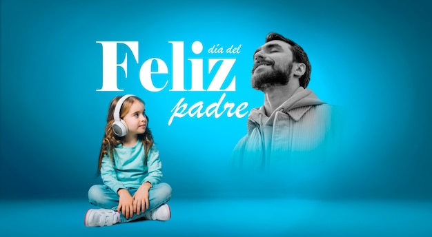 Composition with father's day congratulations in spanish