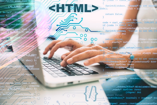 Фото Композиция с системой html для веб-сайтов